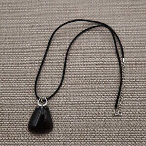 19 Inch Sterling Silver And Nylon Glass And Diamond Horseshoe Necklace A2559